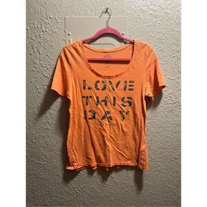 Life Is Good Love This Day Orange T-Shirt Woman’s Size Medium